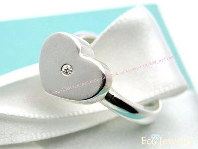 《Eco-jewelry》【Tiffany&amp;Co】稀有款 偏心鑲鑽戒指 純銀925戒指~專櫃真品已送洗
