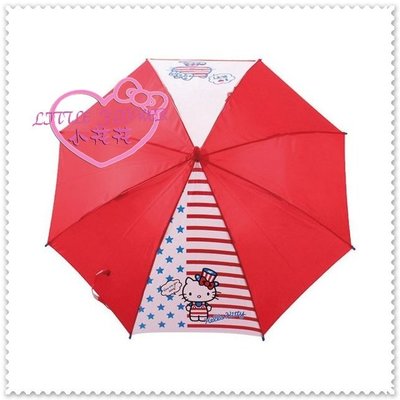 ♥小花花日本精品♥ Hello Kitty兒童傘 直傘 雨傘 陽傘 造型傘 晴雨傘 紅色國旗風55513104