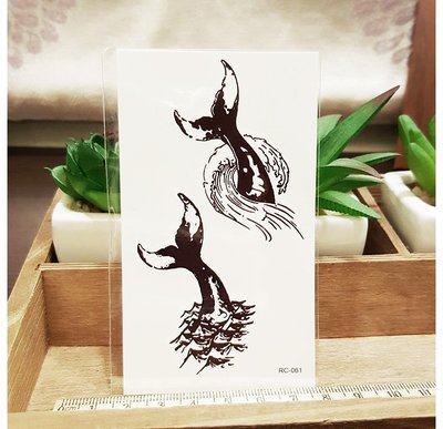 【萌古屋】Z系列鯨魚尾 - 男女防水紋身貼紙刺青貼紙 RC-061