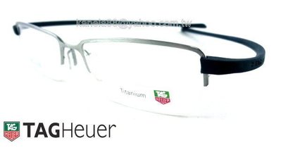 #嚴選眼鏡#= TAG Heuer 豪雅 = 銀色鈦半框 橡膠鏡腳 法國製 公司貨 3206 009 TH3206