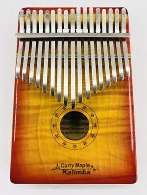 【老羊樂器店】現貨 免運 附調音器 收納盒 GECKO Curly Maple 蜂蜜色 楓木 17音 拇指琴 姆指琴