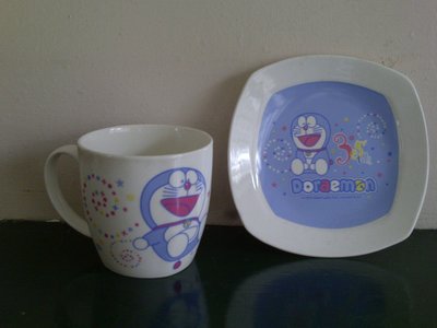 哆啦A夢 盤子 + 杯子