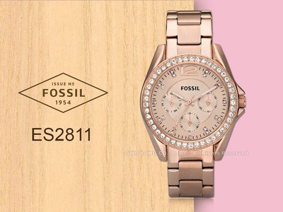 FOSSIL 手錶專賣店 國隆 ES2811 晶鑽石英女錶 不鏽鋼錶帶 施華洛世奇水晶 銀色錶面 防水100米