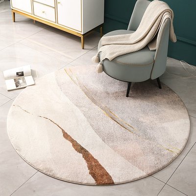 【熱賣精選】北歐簡約可水洗家用圓形地毯輕奢電腦椅地毯圓形高檔書房地毯臥室