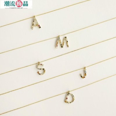 Amarylis Initial 字母項鍊 18K 鍍金 S925 純銀不銹鋼字母項鍊~潮流飾品