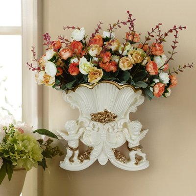 掛飾東莞 歐式裝飾創意天使壁掛花盆墻上花瓶立體壁飾工藝品