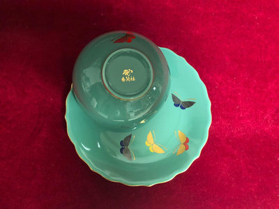 香蘭社 金標 蝴蝶系列 碗碟一套 經典畫片 瓷質顏色非常潤