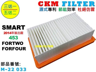 【CKM】SMART FORTWO FORFOUR 453 14年後出廠 空氣濾芯 引擎濾網 空氣濾網 空氣濾蕊