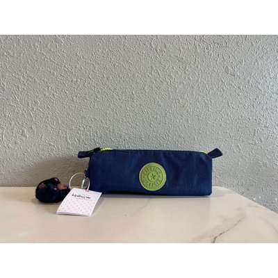 全新 Kipling 猴子包 K01373 藍綠拼色 防水休閒時尚手拿包輕便化妝包拉鏈款收納包 文具盒 筆袋