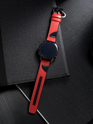 錶帶適用華為GT/gt2 pro真皮表帶通用榮耀手表Magic運動版智能手環雅致款個性配件watch3 gt2e硅膠表帶