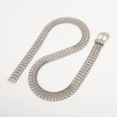 現貨 Chanel vintage 97年銀色鍊條腰鍊，長度80厘米內，