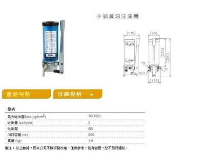 手動黃油注油器 (潤滑系統、手動式給油系統)