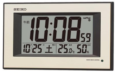 16806c 日本進口 大款 限量品 真品 SEIKO 精工 牆壁上可壁掛鐘 好質感 溫度濕度計時鐘LED電波時鐘送禮