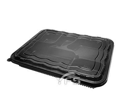 566五格餐盒(黑) (免洗便當盒/雞腿/排骨/豬排/外帶餐盒/小菜/滷味)