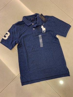 全新 真品 Ralph Lauren 藍色 Polo衫 大男童 帥氣必備款 大馬Logo