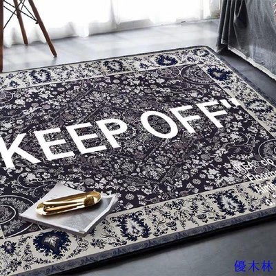 【熱賣精選】潮牌地毯 ow宜家IKEA聯名off white腰果花IKEA ow地毯網紅潮牌臥室床邊毯 網紅潮牌臥室毯