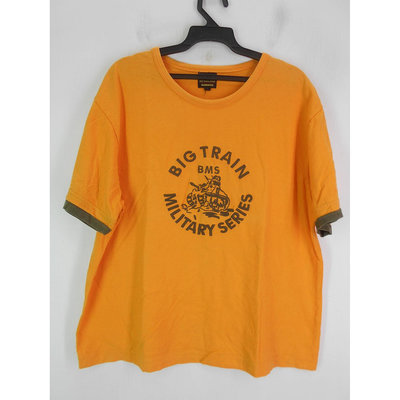 男 ~【BIG TRAIN】橘黃色休閒T恤 L號(3D136)~99元起標~