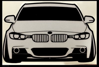BMW F30訂製車身正面貼紙(3M夜光)