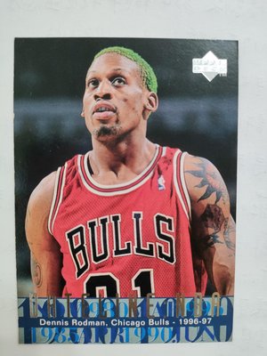 1996-97 Upper Deck #323 丹尼斯羅德曼 Dennis Rodman（NBA 日期變更線）公牛隊NBA 球員卡