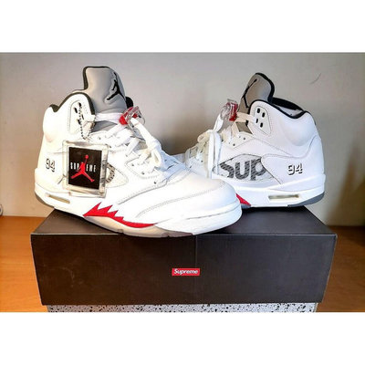 Air Jordan 5 Retro Supreme White 籃球鞋 運動鞋 男女 824371-101