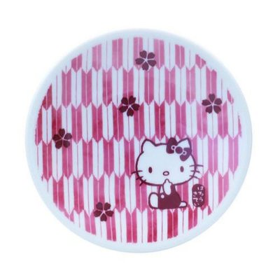 花見雜貨~日本製全新正版kitty 凱蒂貓 瓷器 陶瓷 櫻花 小碟子 小盤子 醬料碟 小菜碟 餅乾果凍布丁 點心盤 瓷盤