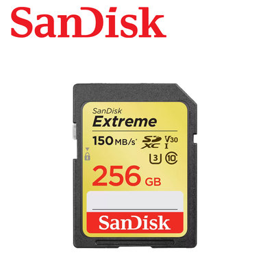e電匠倉 SanDisk Extreme SDXC UHS-1 V30 256GB 記憶卡 公司貨 150MB/秒