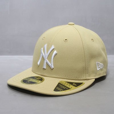 新款推薦 New Era59FIFTY全封閉不可調節平檐帽MLB帽NY洋基隊大標卡其色 可開發票