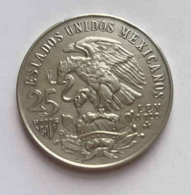 墨西哥25比索運動會銀幣1968