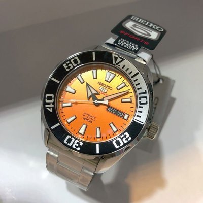 SEIKO WATCH 精工DIVER潛水100M金屬橘色面自動上鍊機械鋼帶腕錶 型號：SRPC55K1【神梭鐘錶】
