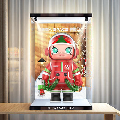亞克力防塵盒適用1000%400%泡泡瑪特molly圣誕節限定模型玩具透明~芙蓉百貨