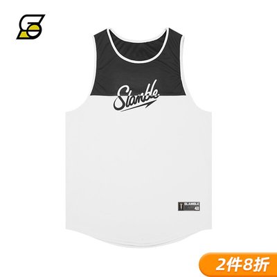 SLAMBLE新款夏季運動拼色背心男無袖籃球服速干透氣健身訓練上衣