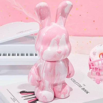 流體兔子DIY搪膠玩具擺件貼鉆流體暴力熊2023兔年禮物兔子存錢罐
