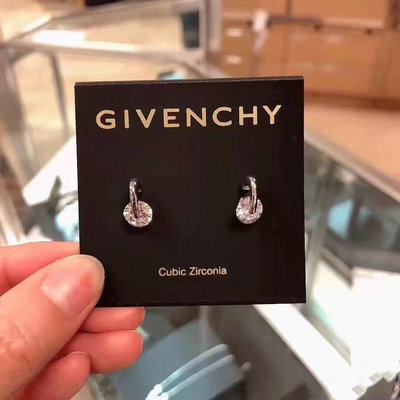 全館免運 Givenchy耳釘水晶C字耳環 女友三八女王節禮物 可開發票