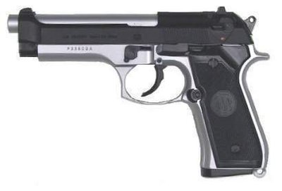 晶予玩具槍~美國警用M92F銀黑雙色加重型空氣槍使用6MM BB彈(生存遊戲BB槍全民槍戰CS)