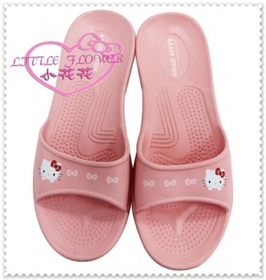 小花花日本精品♥Hello Kitty  拖鞋 按摩拖鞋 超輕量環保室內拖鞋  粉橘色蝴蝶結79005302
