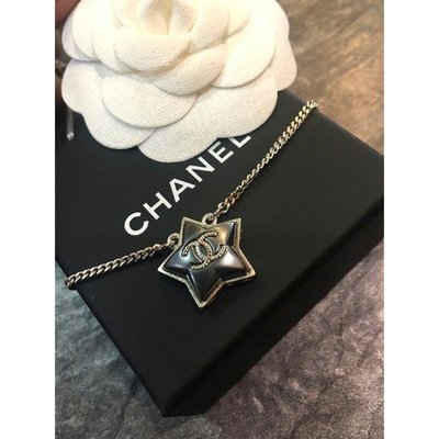 【二手正品】 Chanel 香奈兒銀色logo星星項鍊 全新