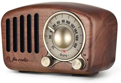 Mifine【日本代購】復古收音機 AUX連接 藍牙音箱 胡桃木製FM MP3 播放器