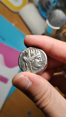 命運女神財富女神堤喀，古希臘四德銀幣5089