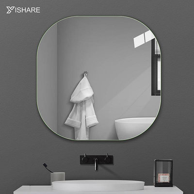 Yishare 衛生間廁所鏡子壁掛浴室鏡洗漱臺化妝鏡掛墻無框衛浴鏡子