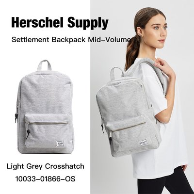 Herschel Settlement Mid 中型 金屬拉鍊 後背包10033-01866-OS Light Grey