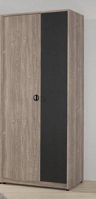 【風禾家具】QM-165-3@FN鐵灰2.7尺單吊衣櫃【台中市區免運送到家】衣櫥 房間櫃 開門式衣櫃 傢俱