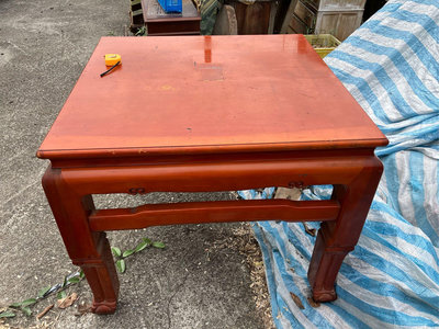台灣檜木整塊板方桌
