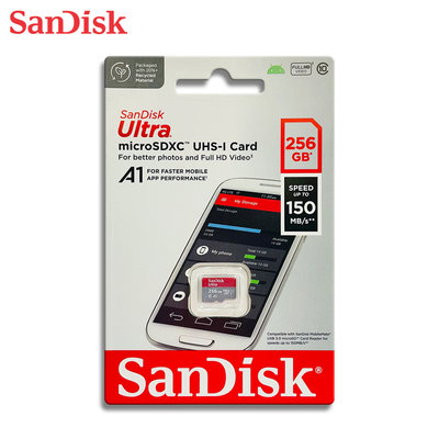 SanDisk 256GB Ultra 手機記憶卡 MicroSD 台灣代理商保固公司貨(SD-SQUAC-256G)