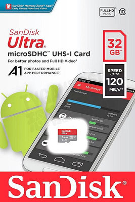 SANDISK ULTRA TF 32G 32GB MICROSD 記憶卡 讀120MB/S 台灣公司貨【台中恐龍電玩】