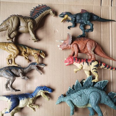 熱銷 美泰侏羅紀世界恐龍厚鼻龍三角龍無盒散貨關節可動可發聲兒童玩具