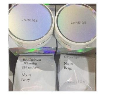 【貓檸生活物語】Laneige 蘭芝 水聚光淨白氣墊粉霜 1盒兩蕊 15g+15g 贈替換蕊