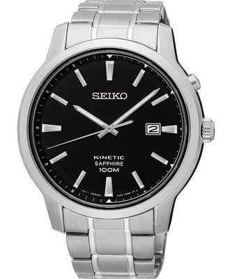 SEIKO KINETIC 人動電能腕錶(SKA741P1)-黑/44mm 5M82-0AX0D新品上市
