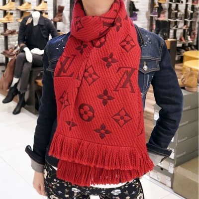 Louis Vuitton Logomania Scarf Ruby