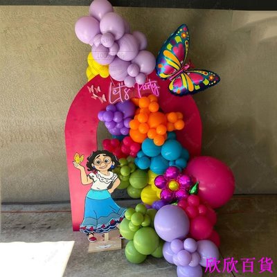 欣欣百貨153pcs 嬰兒淋浴 Encanto 氣球弓套件女孩生日聚會卡通 Mirabel 氣球花環蝴蝶氣球套件