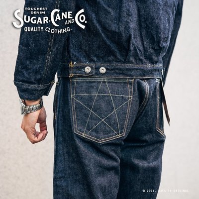 BTO 日本【SUGAR CANE】星星寬版直筒丹寧牛仔褲